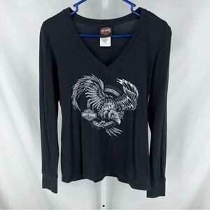 Harley Davidson Women’s Black Long Sleeve Shirt Worth Kansas City Size M